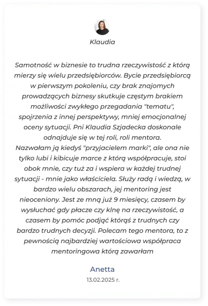 Opinia dla Klaudii