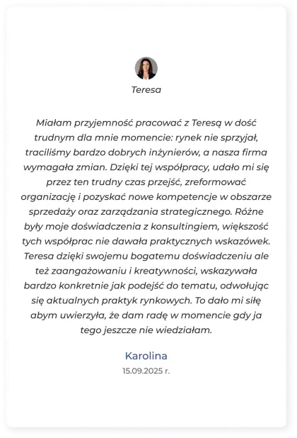 Opinia dla Teresy